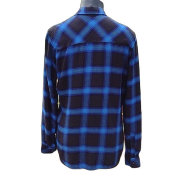 GAP Blue and Black Plaid Button Down Shirt Size Small - Picture 2 of 10
